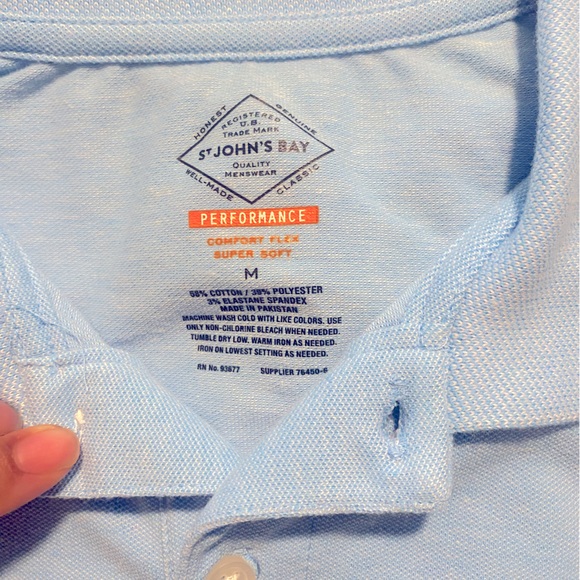 Baby Blue Men’s Performance Polo - Picture 2 of 2
